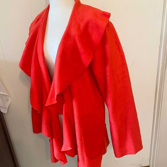 Orange Fleece Ruffled Jacket - Arlene Prescott - no size - Picture 2 of 7